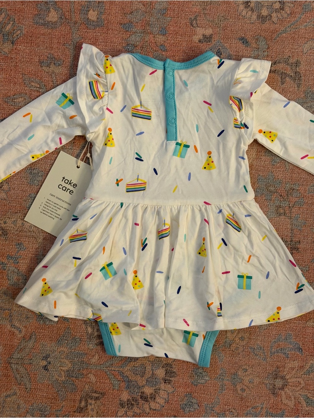 Brand New Kyte Baby 6-12 Month Cloud Party Long Sleeve Twirl Dress - Picture 9 of 11